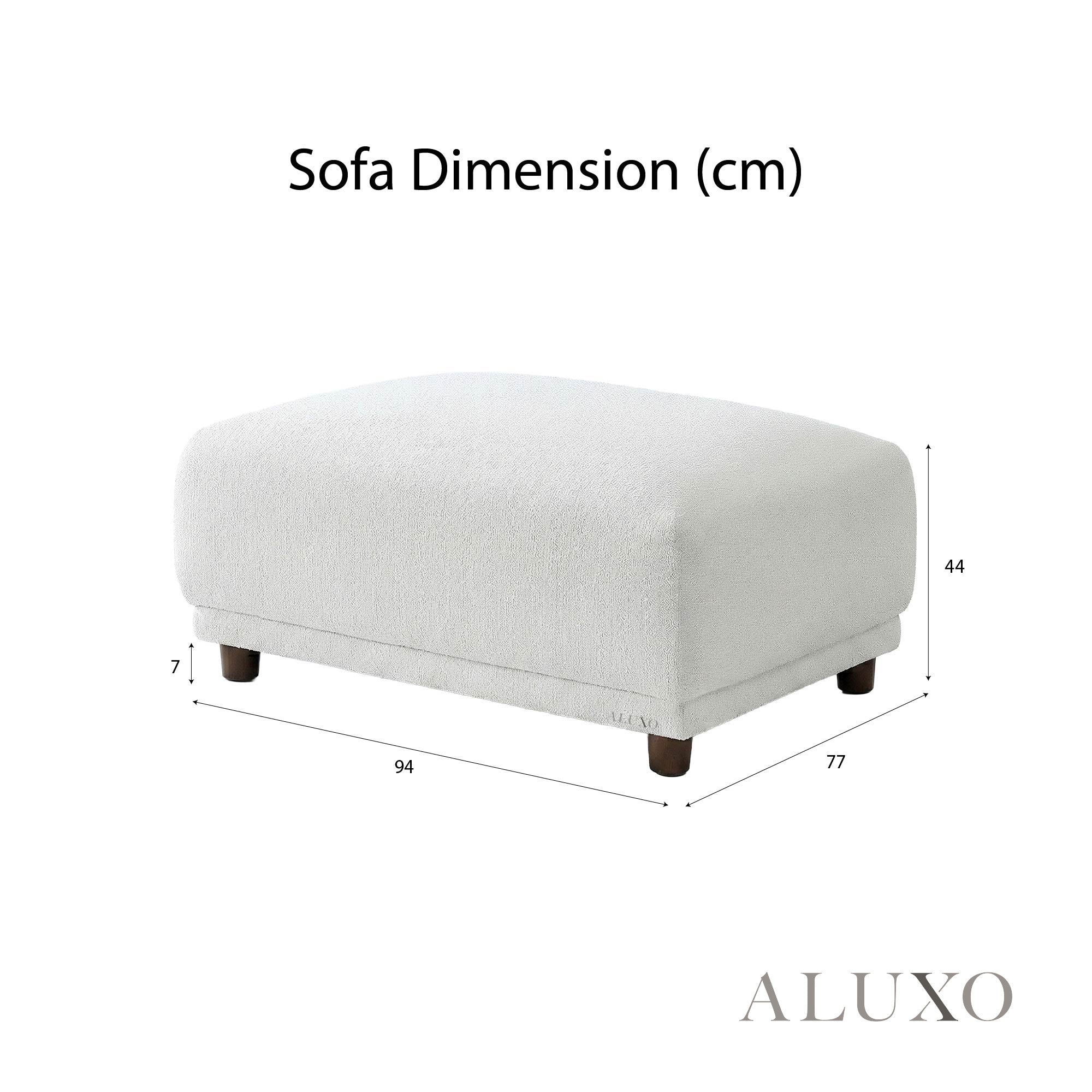 Aluxo Cindy Polar Boucle Sofa Ottoman Footstool