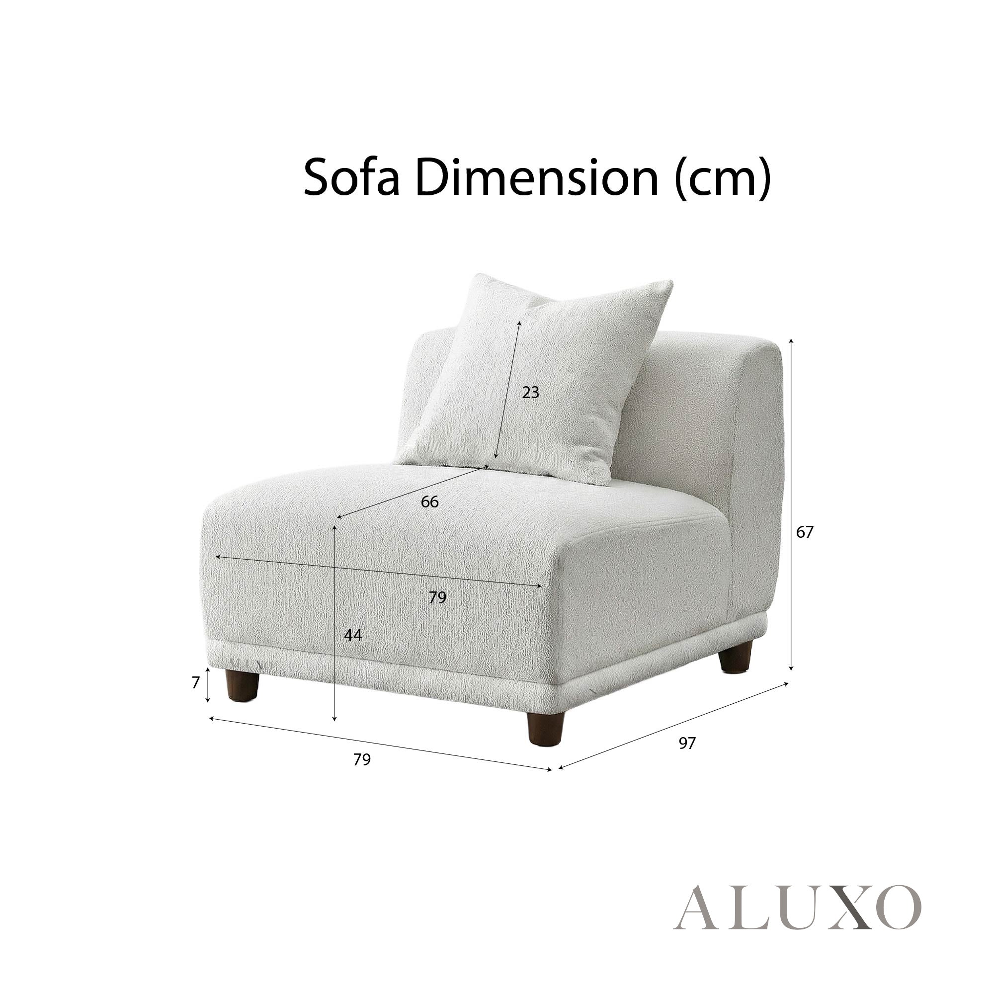 Aluxo Cindy Polar White Boucle Modular Corner Sofa | 5 Seater