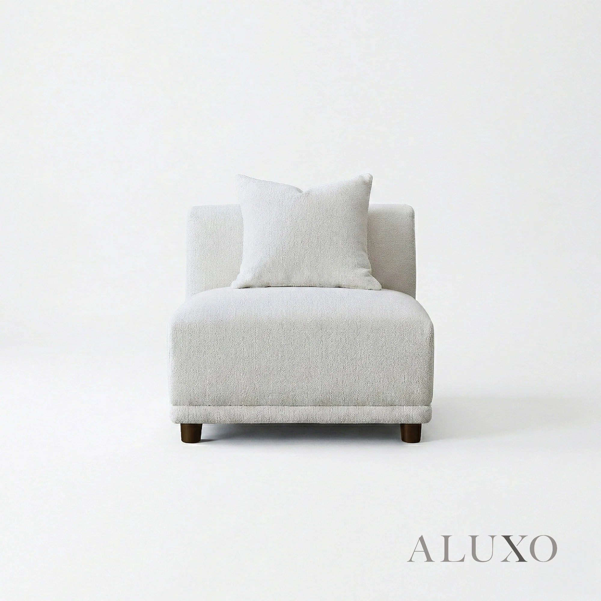 Aluxo Cindy Polar White Boucle Modular Corner Sofa | 5 Seater