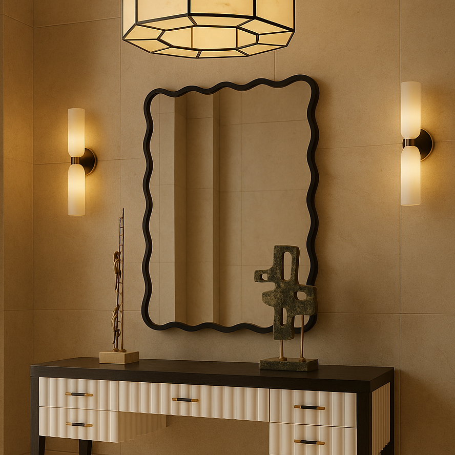 Talia Black Wood Mirror