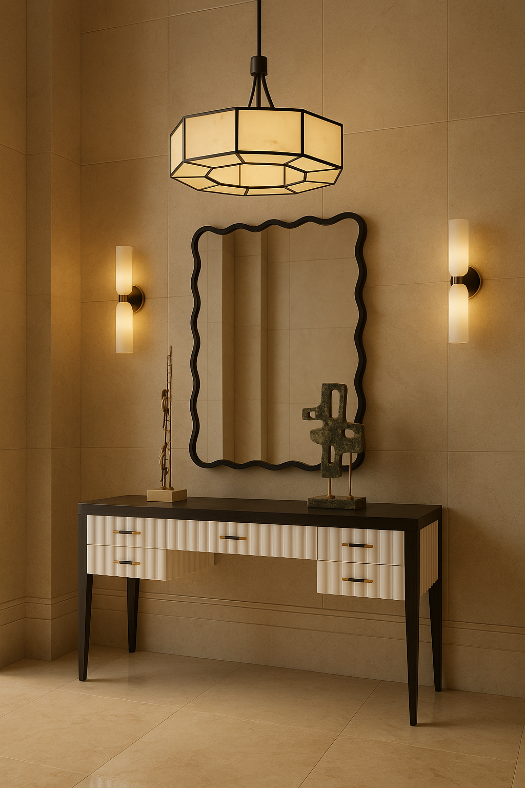 Talia Mirror - Black Wood