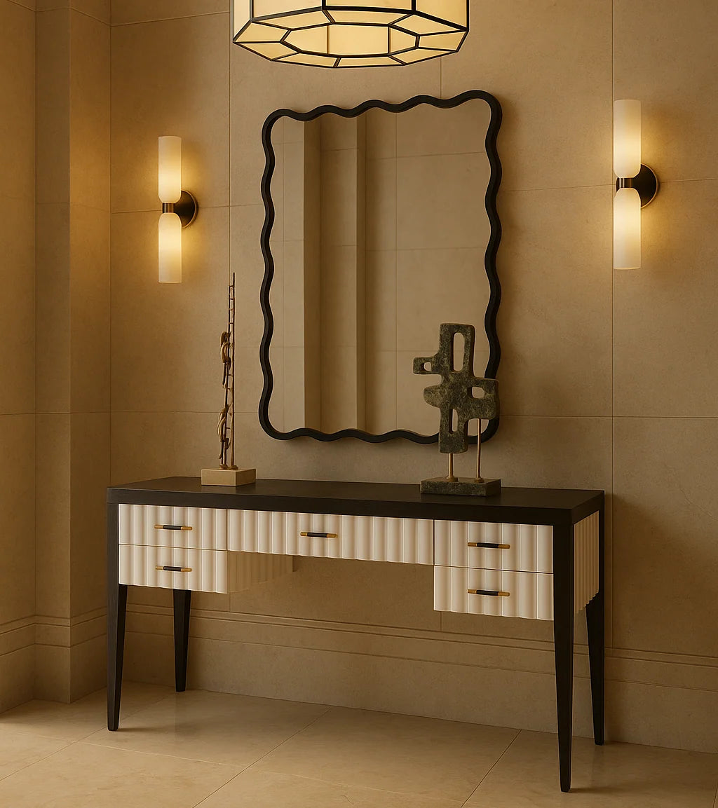 Malibu Black Wood Console Table