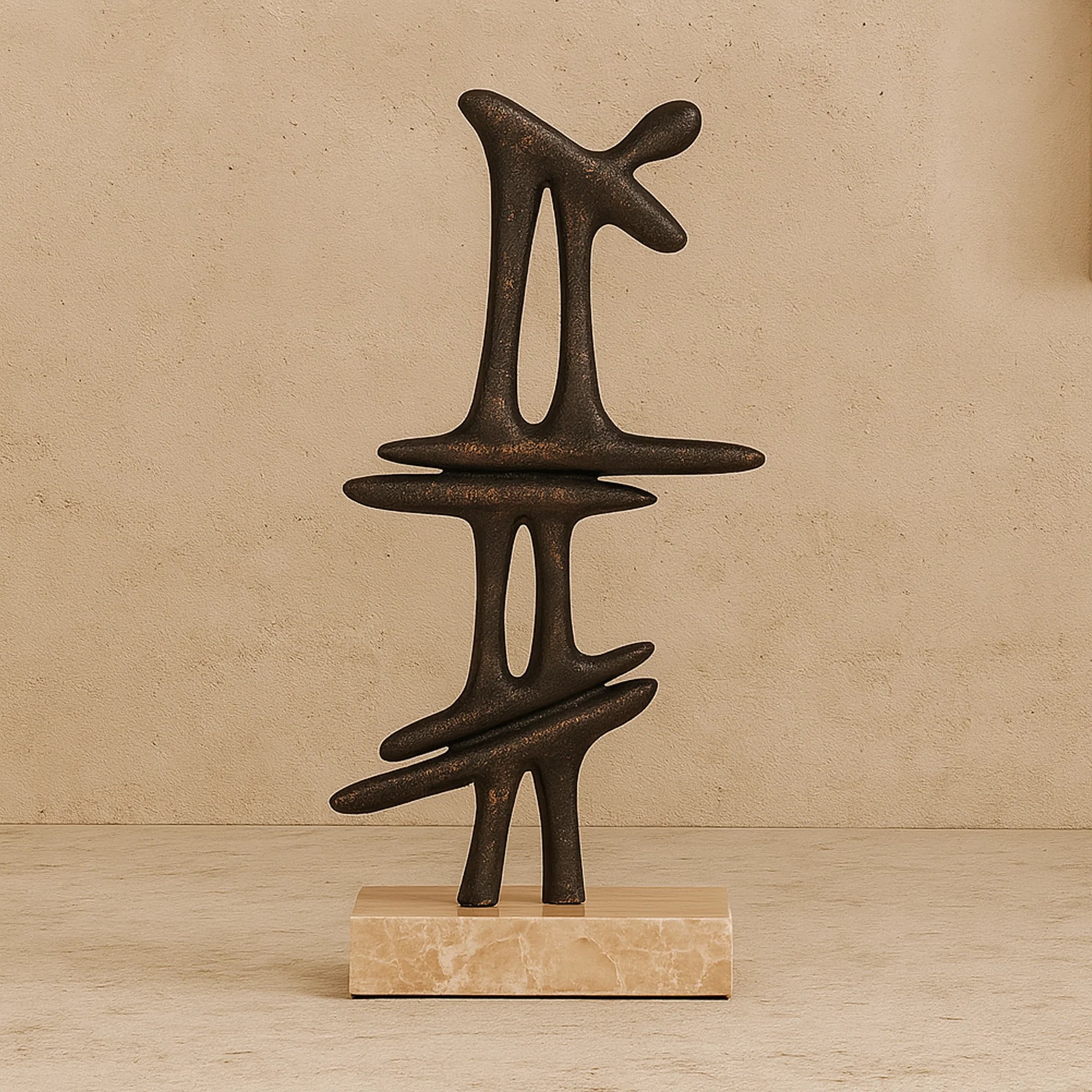 Janua Dark Bronze Aluminium & Marble Sculpture