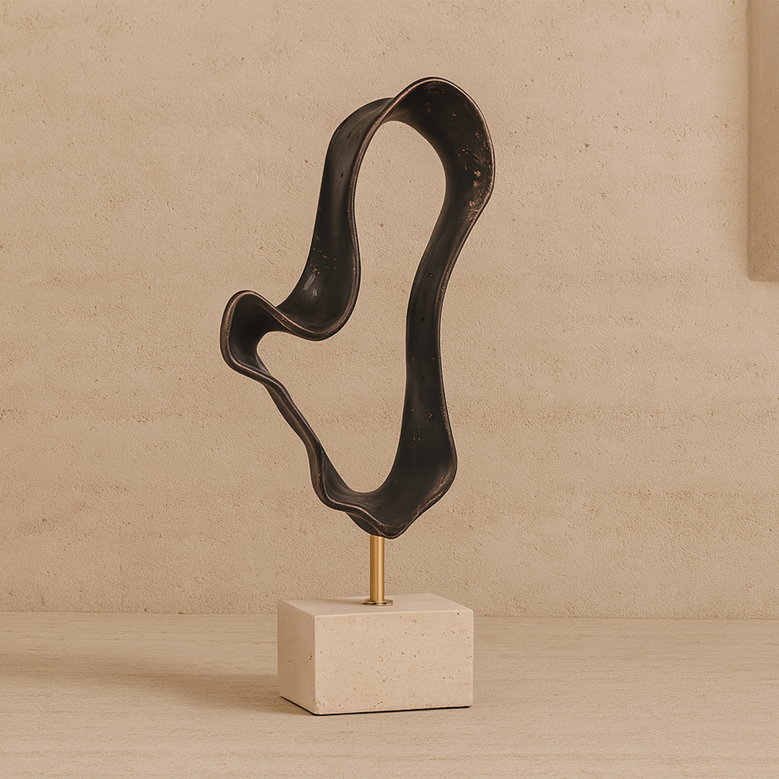 Ondra Dark Bronze & Marble Sculpture
