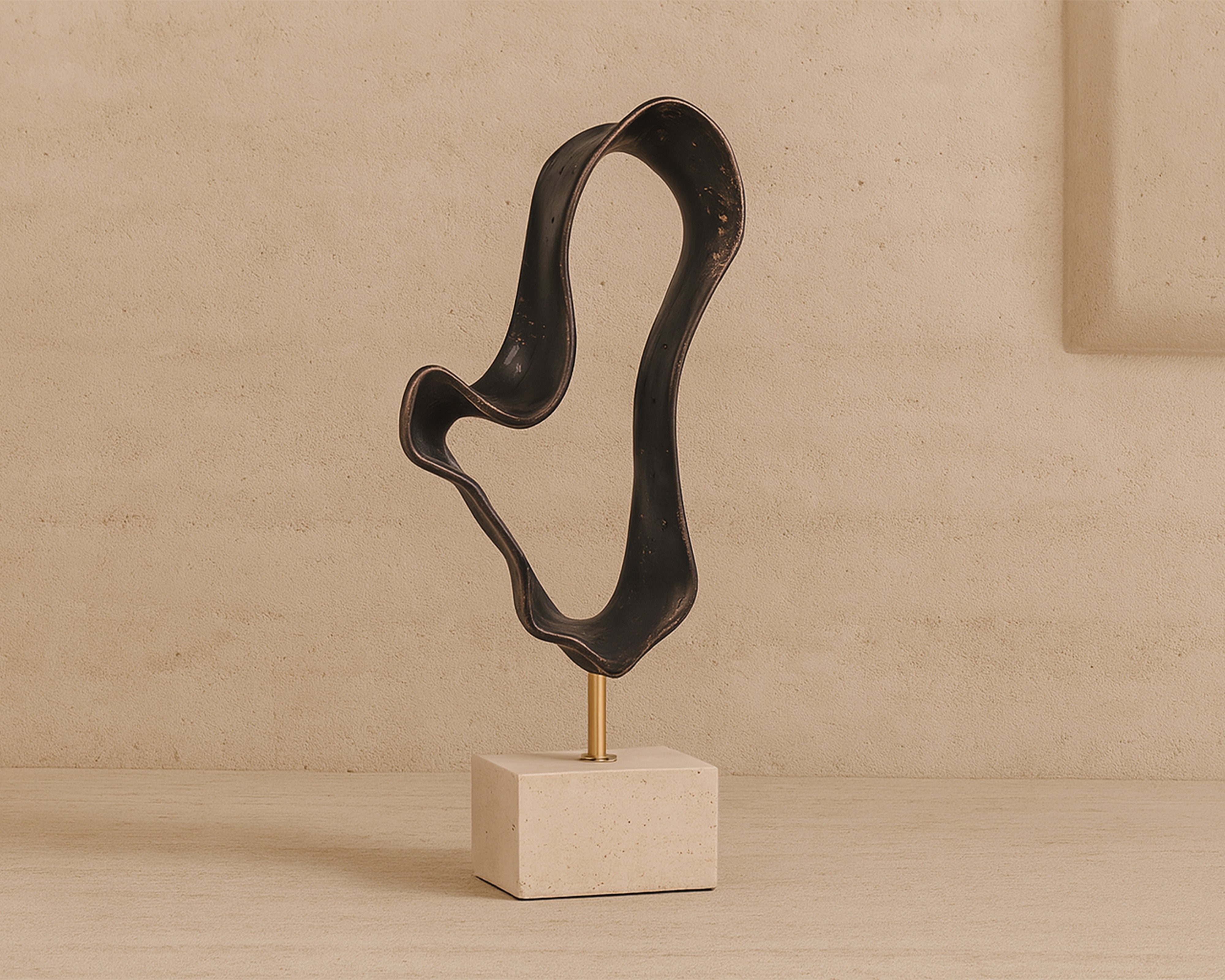 Ondra Dark Bronze & Marble Sculpture
