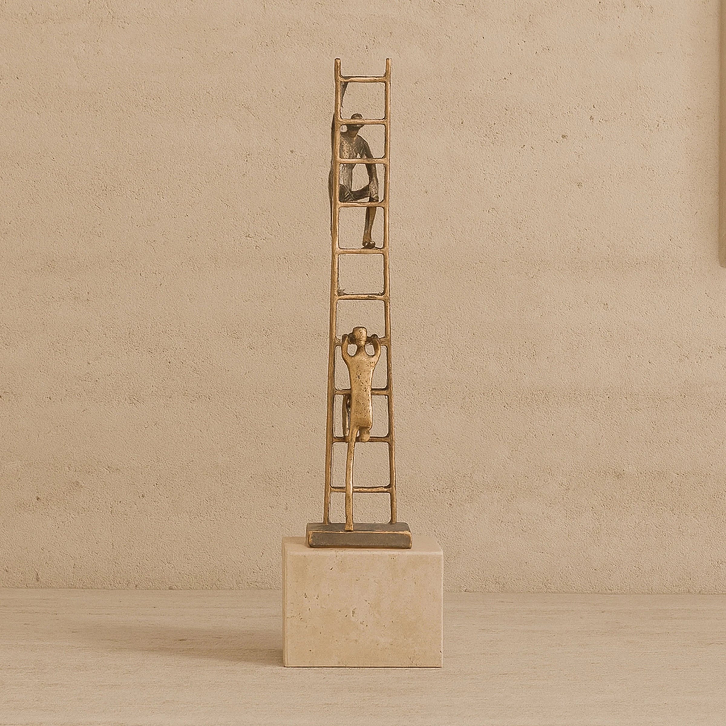 Ascensus Golden Bronze & Marble Sculpture