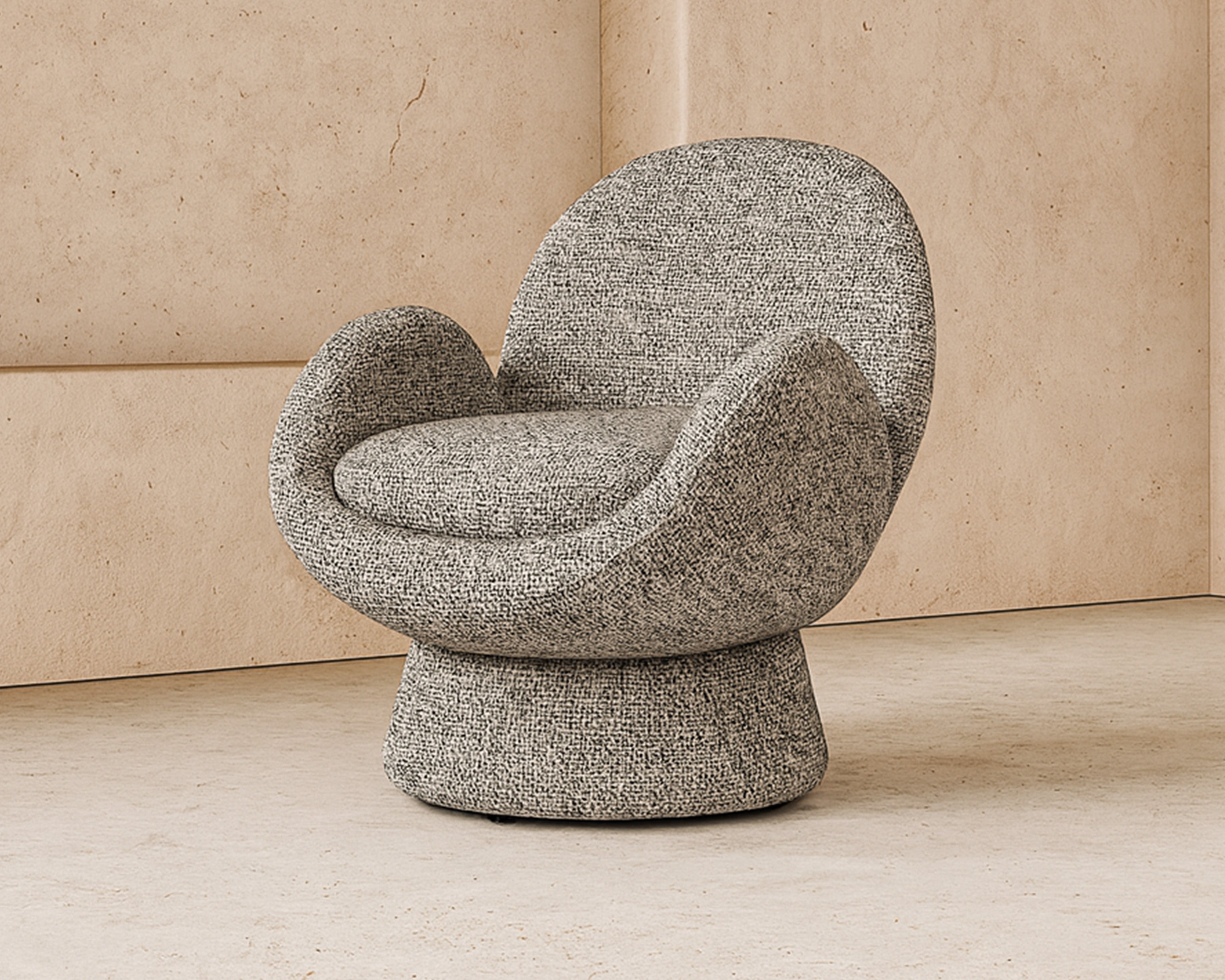 Arles Swivel Armchair - Dexter Sparkle Stone