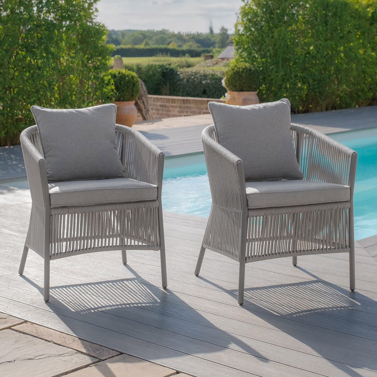 Maldives Set of 2 Dining Chairs - Cool Linen