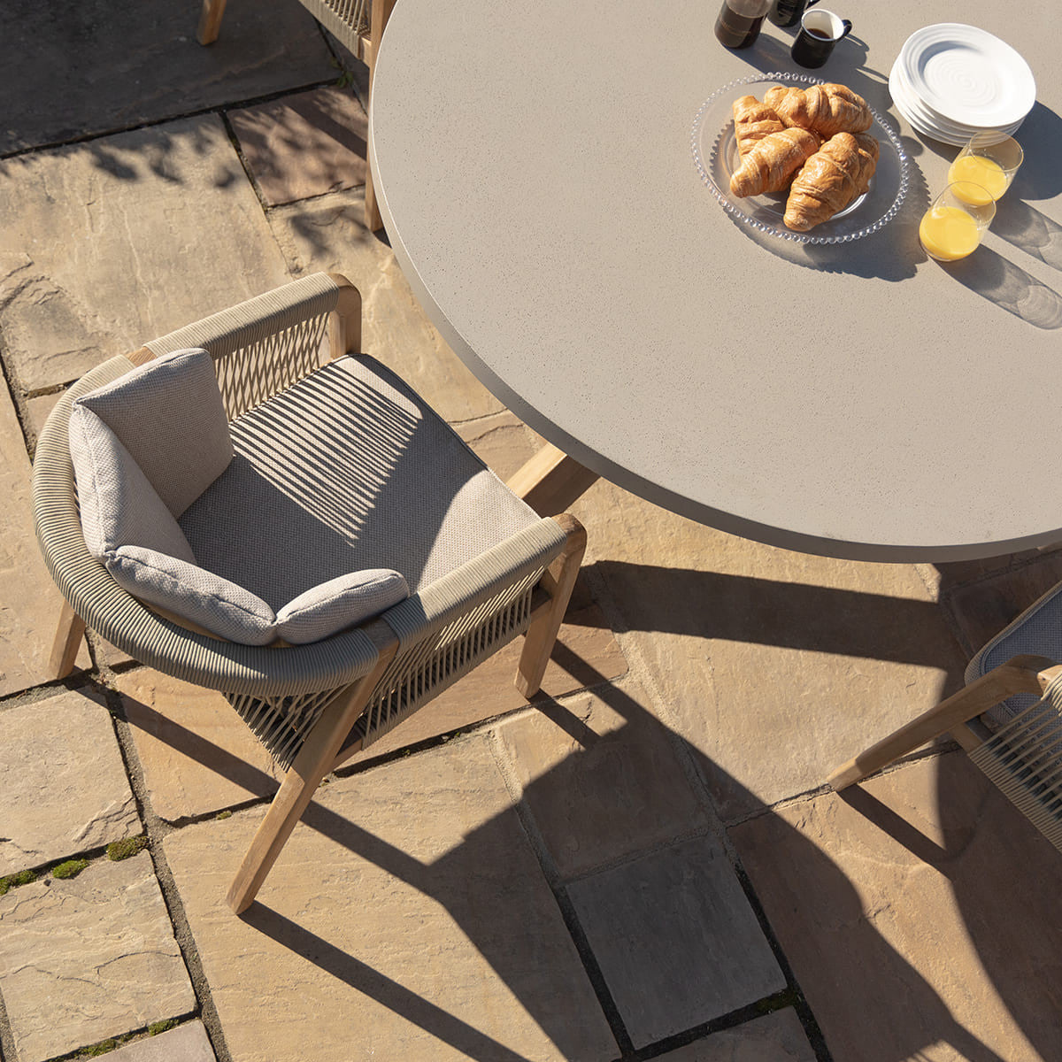 Maze Martinique Acacia Wood Light Brown Rope Outdoor Dining Set | 4 Seater