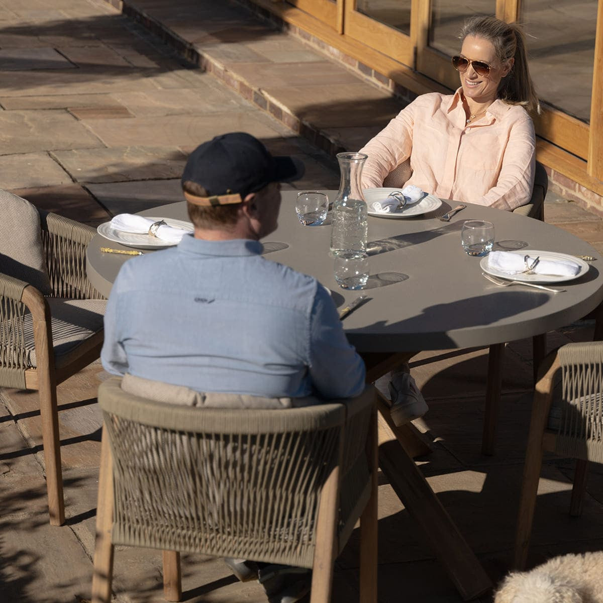 Maze Martinique Acacia Wood Light Brown Rope Outdoor Dining Set | 4 Seater