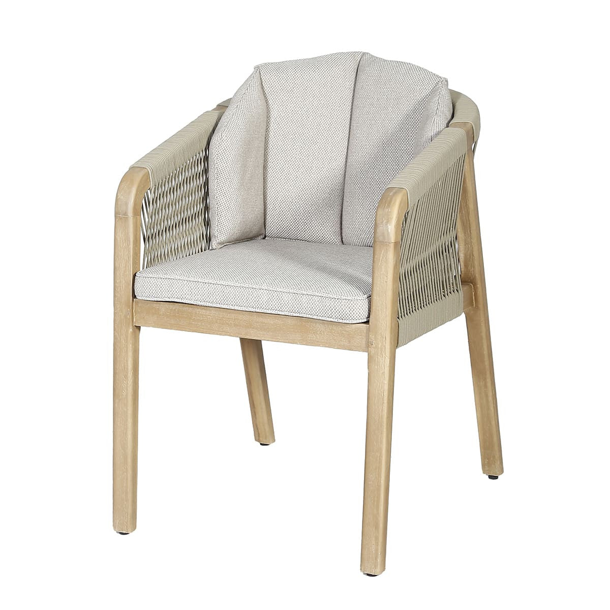 Maze Martinique Acacia Wood Light Brown Rope Outdoor Dining Set | 6 Seater