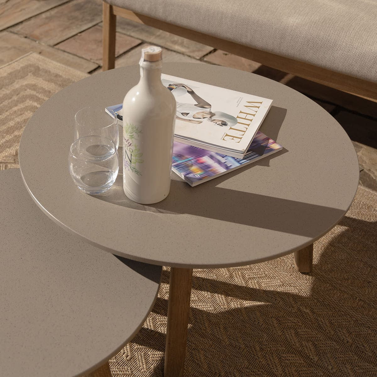 Maze Martinique Acacia Wood Light Brown Rope Outdoor Corner Sofa Set | 6 Seater