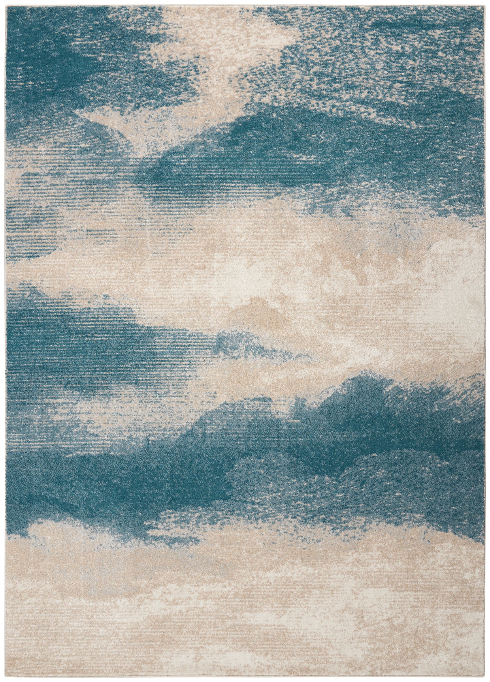 Nourison Maxell MAE06 Ivory Teal Rug