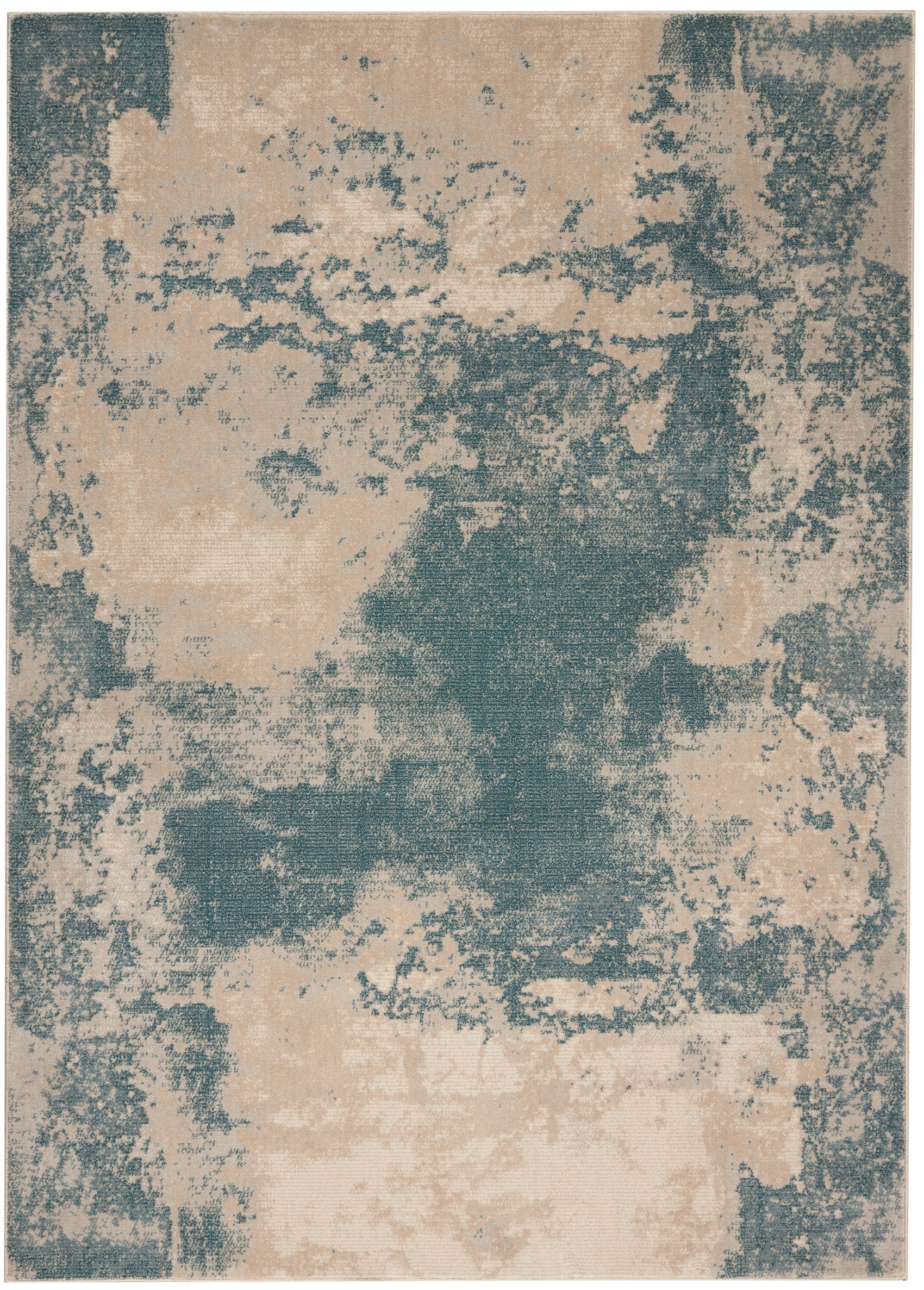 Nourison Maxell MAE13 Ivory/Teal Rug