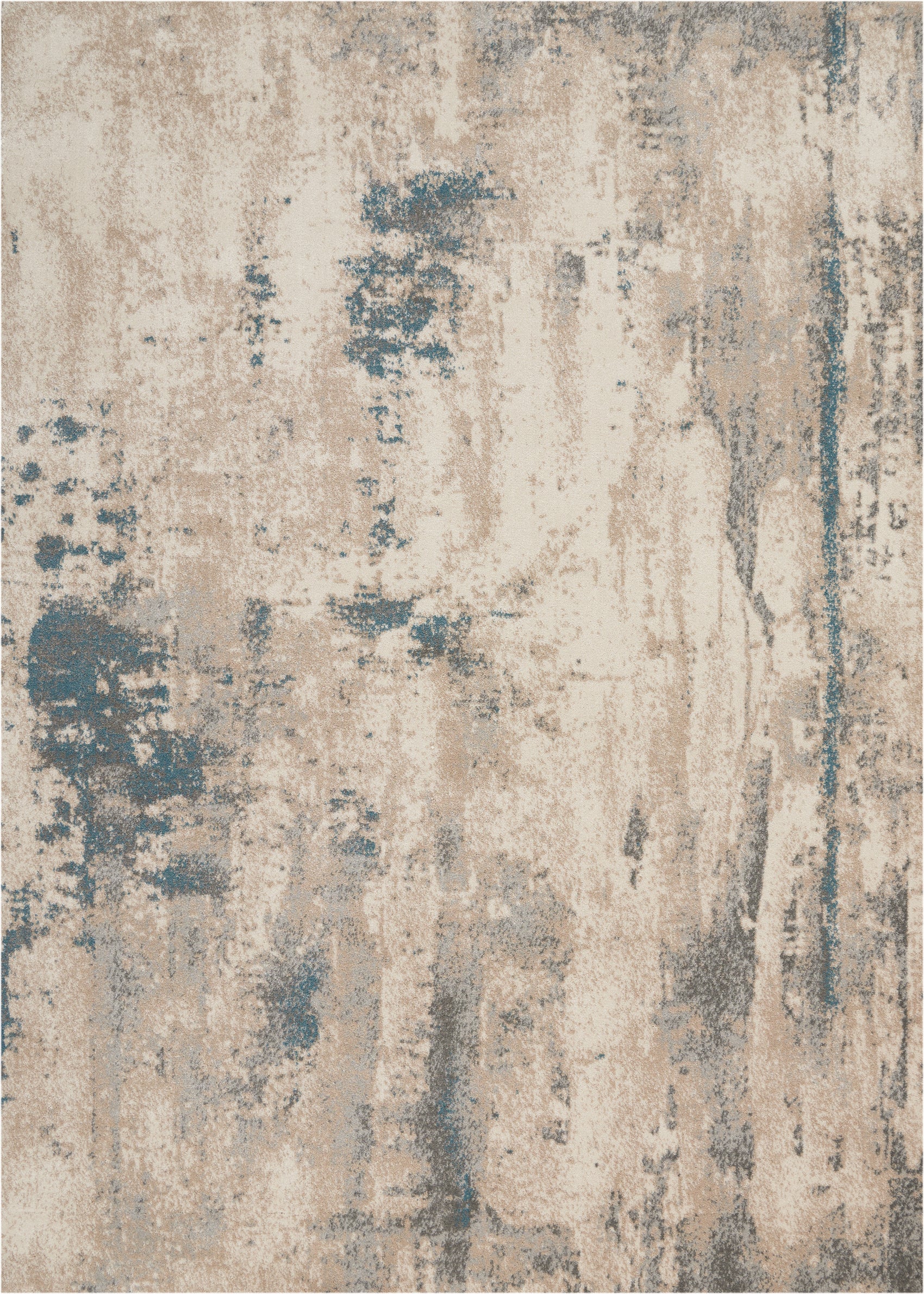 Nourison Maxell MAE17 Ivory/Teal Rug