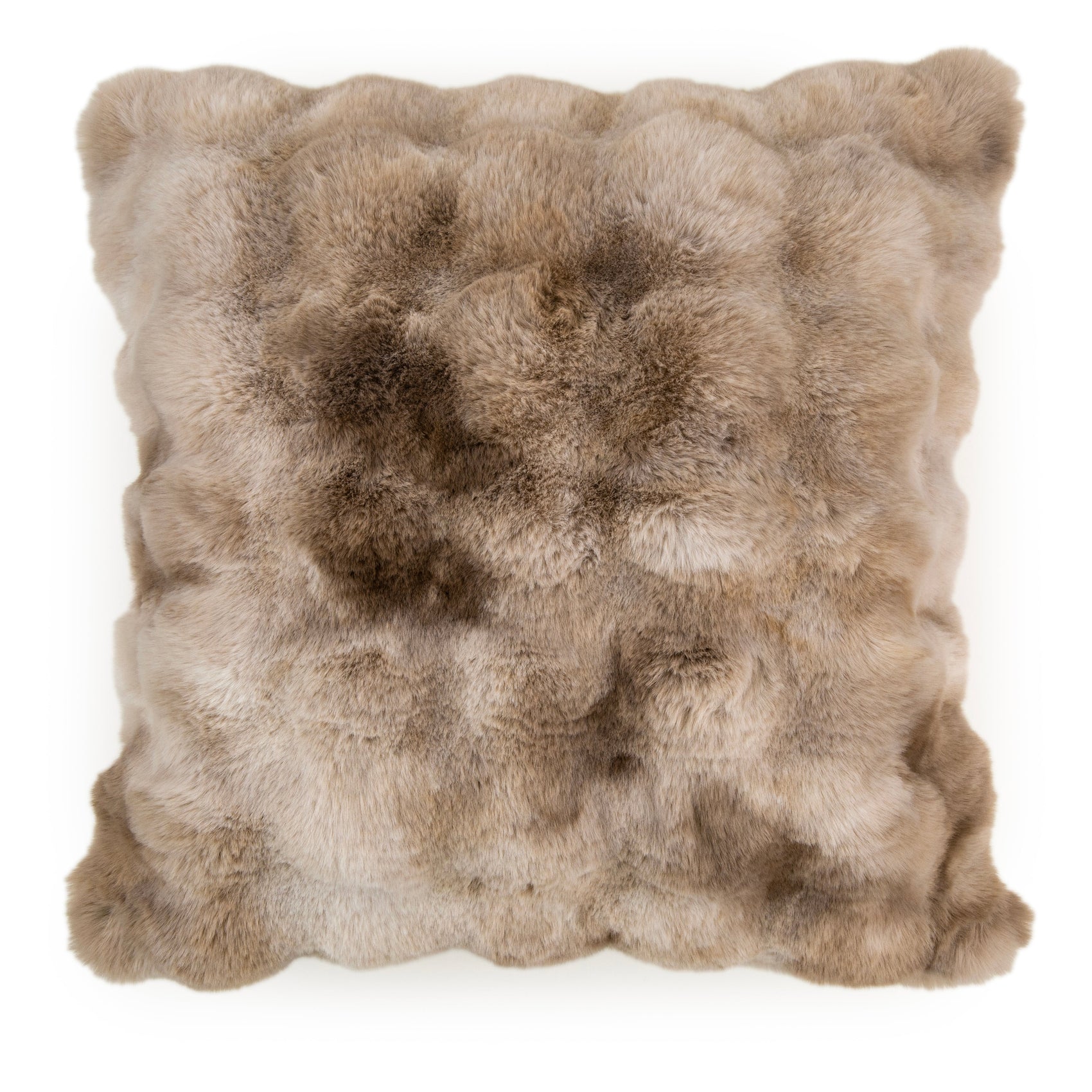 Malini Bermondsey Luxury Natural Textured Faux Fur Square Cushion 50x50