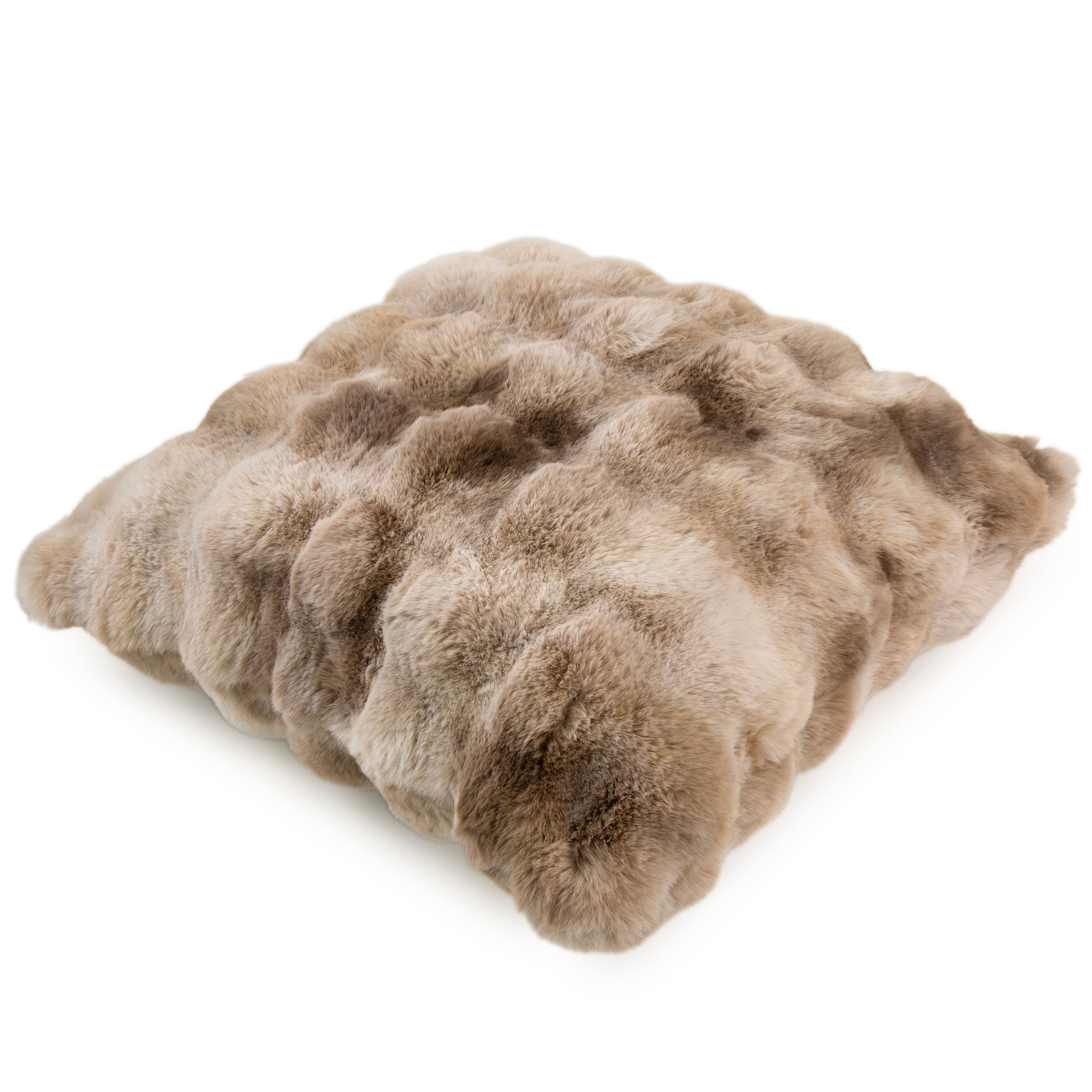 Malini Bermondsey Luxury Natural Textured Faux Fur Square Cushion 50x50