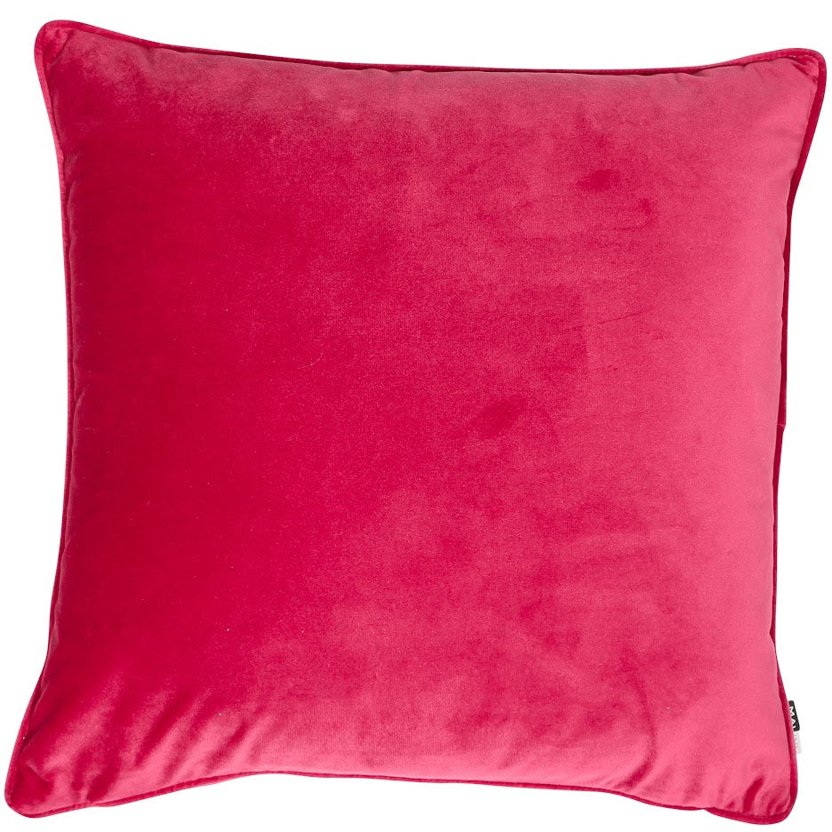 Malini Luxe Fuchsia Pink Velvet Square Cushion 50x50