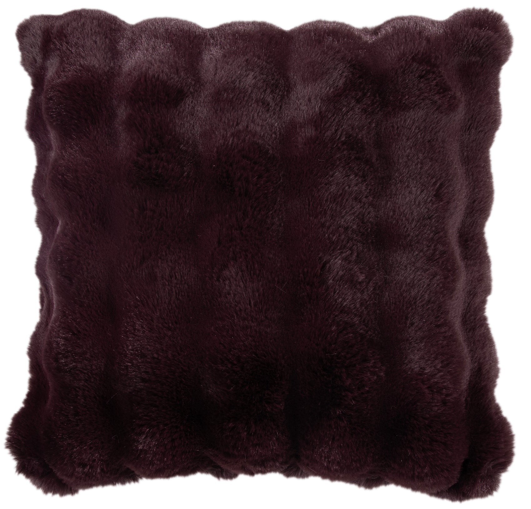 Malini Soft Bubble Cushion In Faux Rabbit Aub Square Cushion 50x50