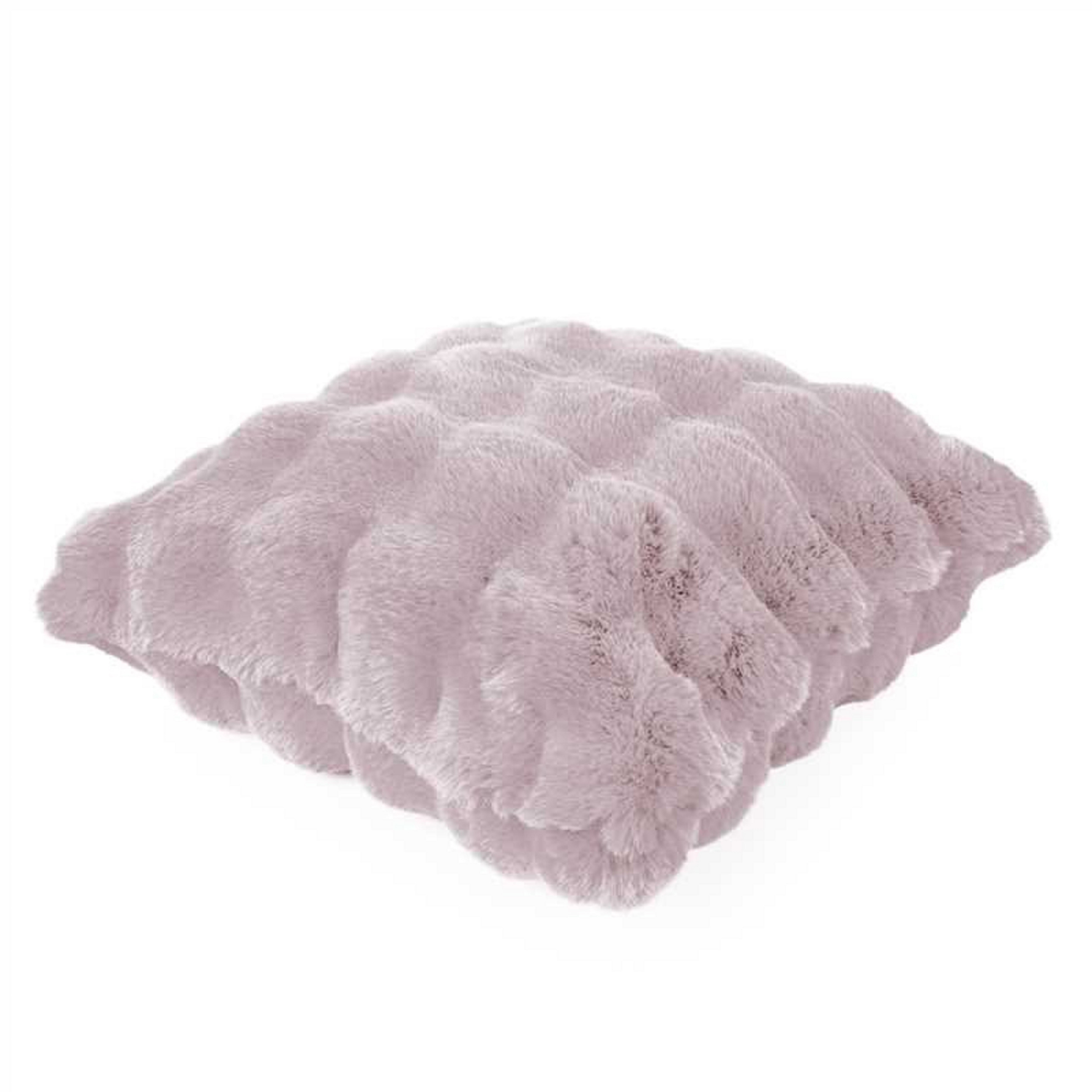SOFT  BUBBLE CSH IN FAUX RABBIT BABYPINK 50 X 50