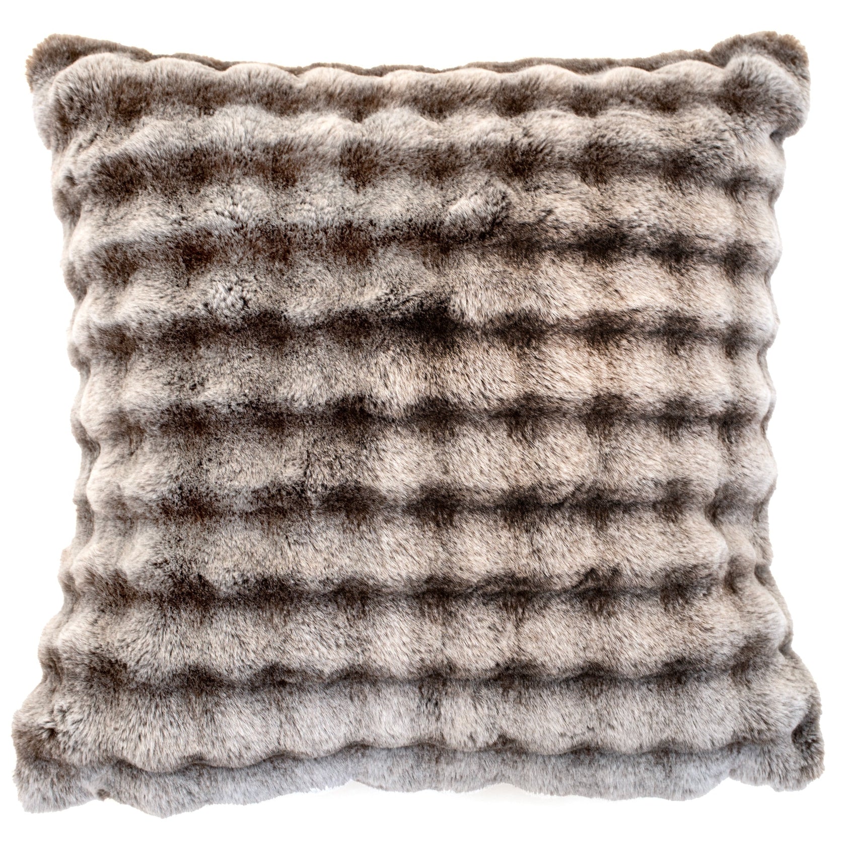 Malini Soft Bubble Cushion Faux Rabbit Taupe Square Cushion 50x50