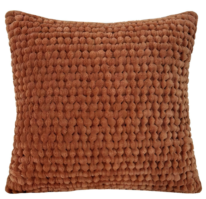 Malini Soft Bobble Texture Rust Square Cushion 50x50