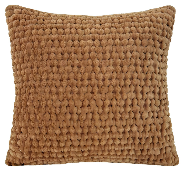Malini Soft Bobble Texture Tan Square Cushion 50x50