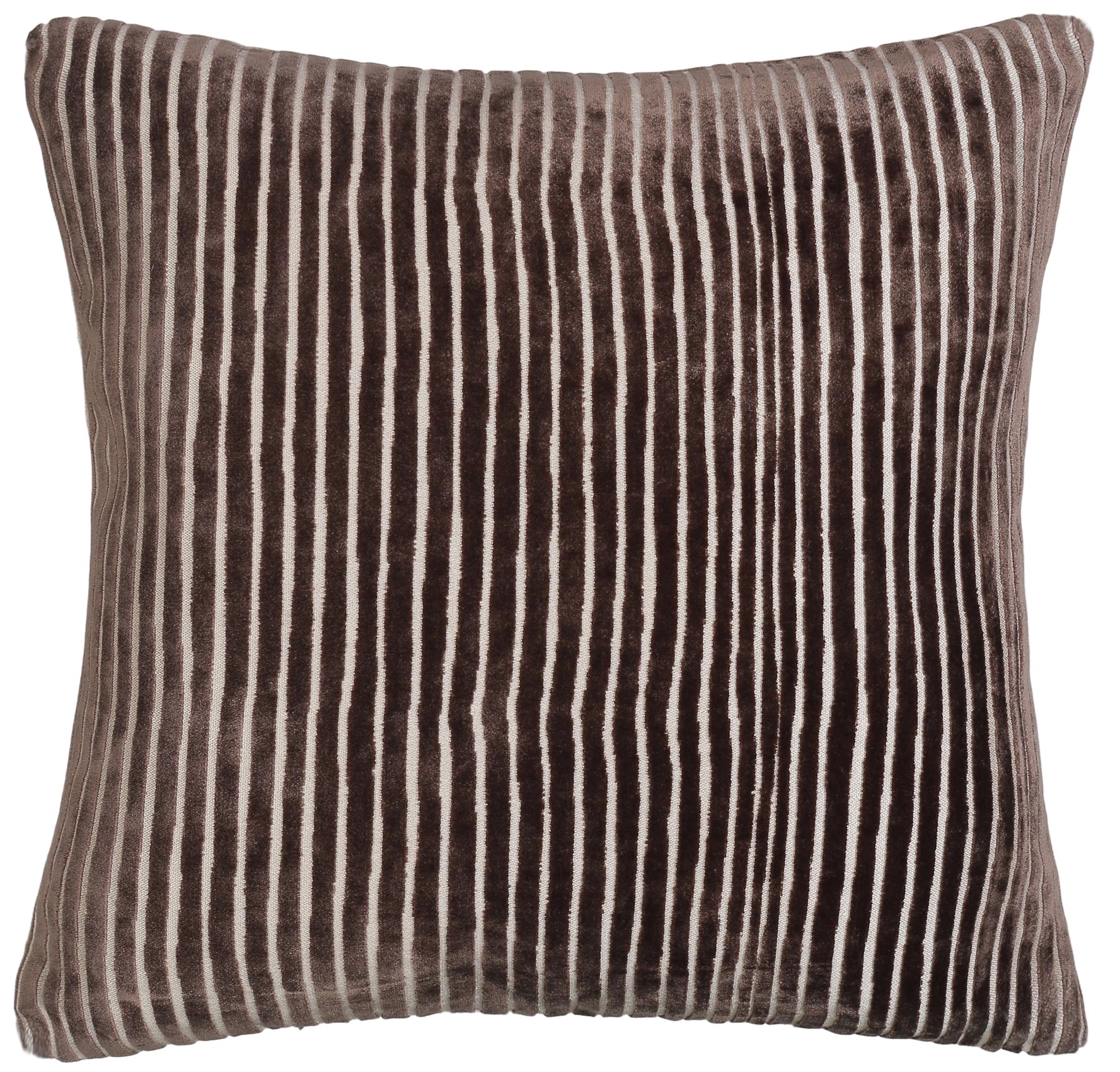 CUT VELVET STRIPES CHOC 56 X 56