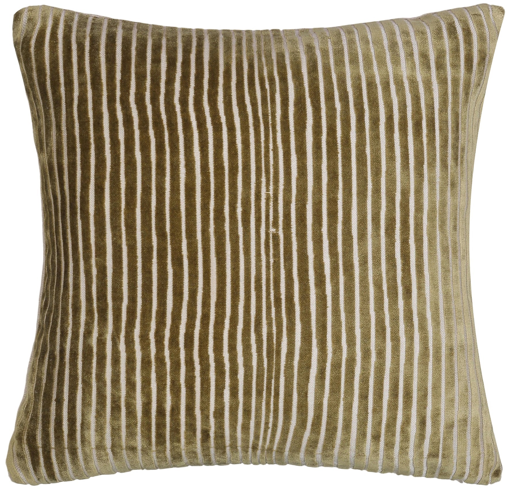 CUT VELVET STRIPES OLIVE 56 X 56