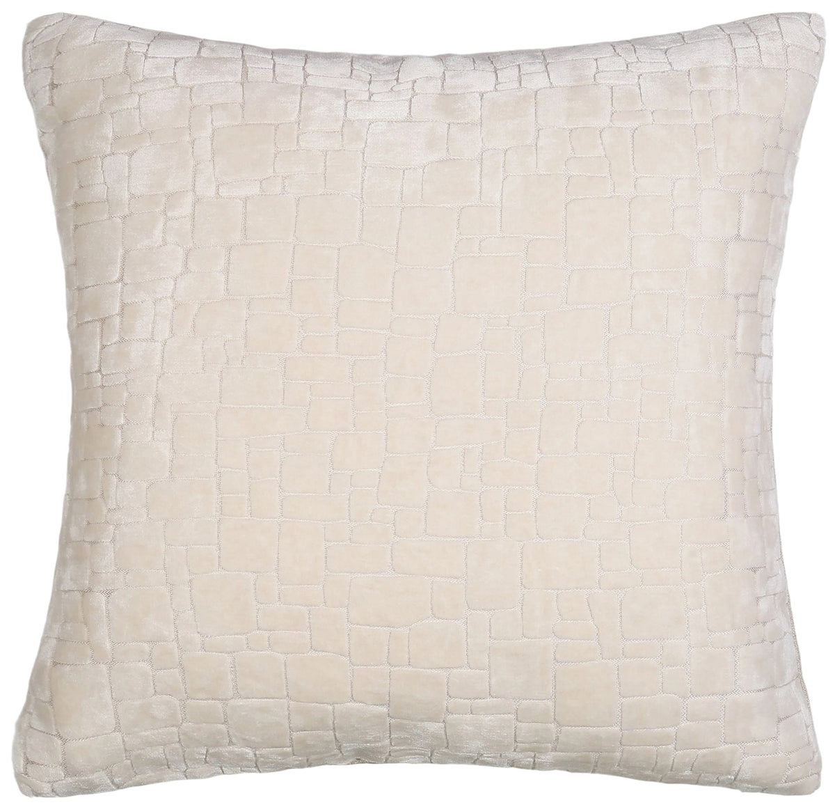 CUT VELVET ABSTRACT SQUARES IVORY 56 X56