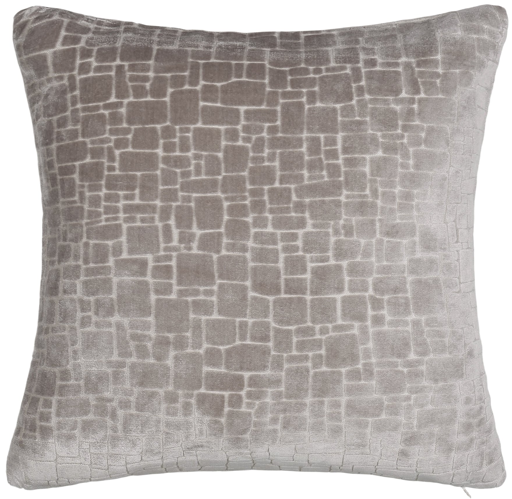 CUT VELVET ABSTRACT SQUARES TAUPE 56 X56