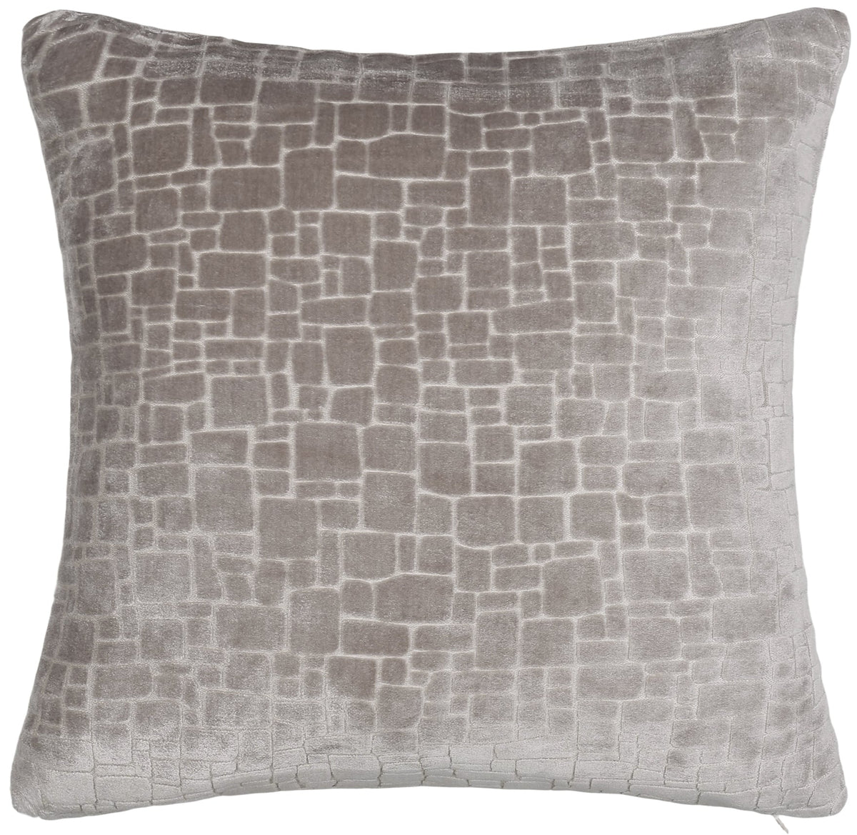 CUT VELVET ABSTRACT SQUARES TAUPE 56 X56