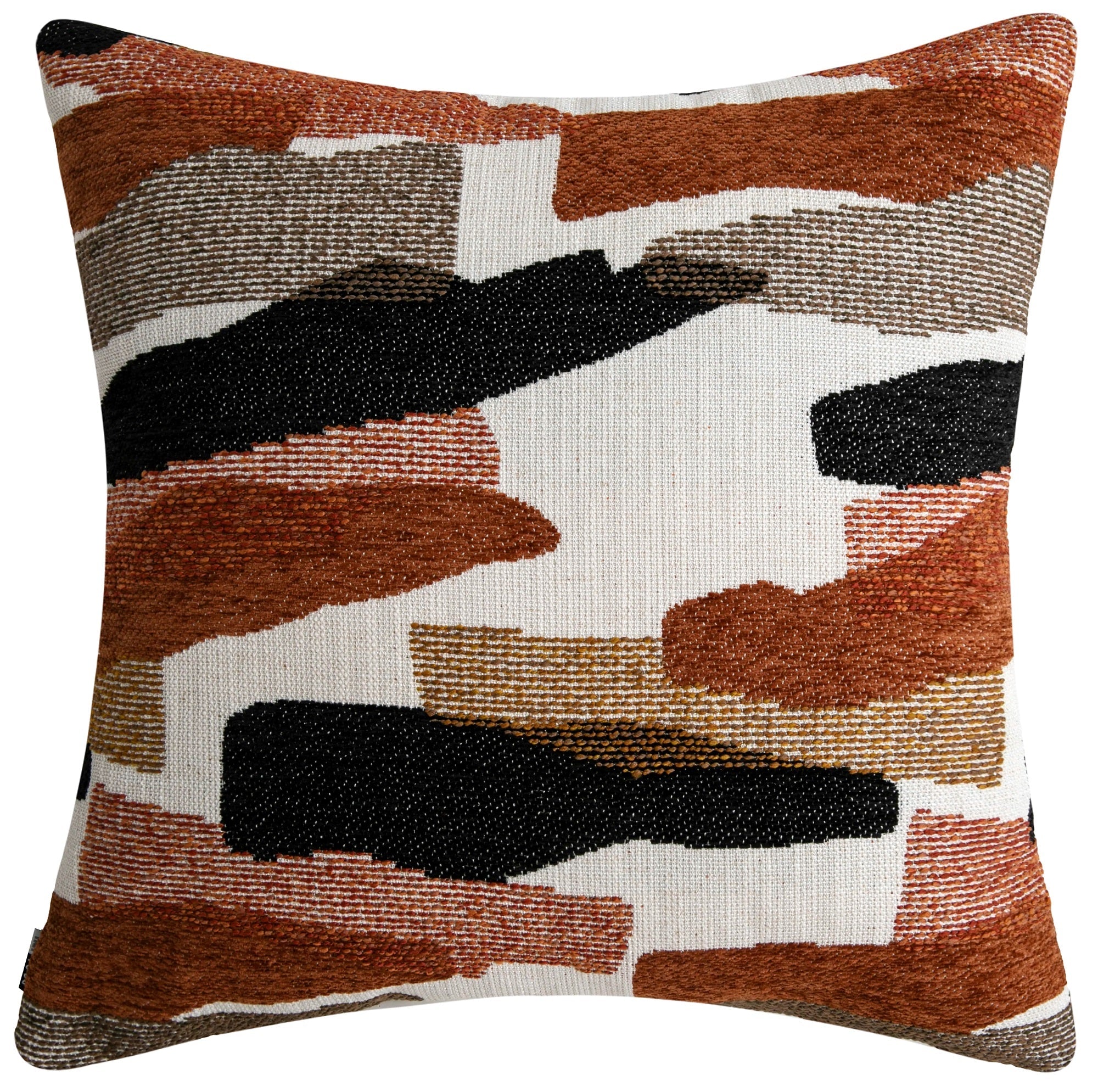 ABSTRACT JAQUARD RUSTS AND BLACKS 50 X 50