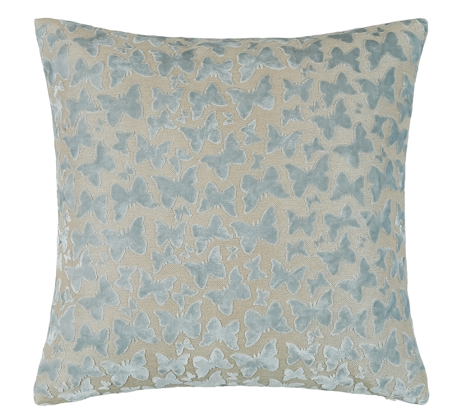 CUT VELVET BUTTERFLY BABY BLUE VELV REV 50 X 50