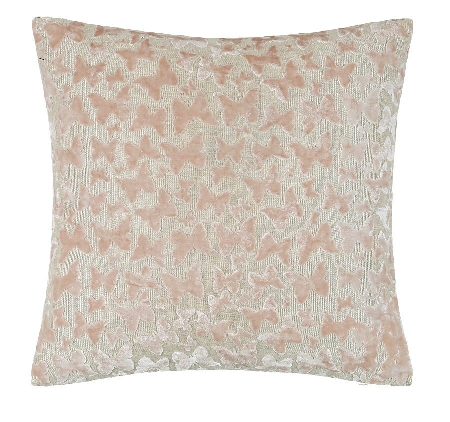 CUT VELVET BUTTERFLY BABY PINK VELV REV 50 X 50