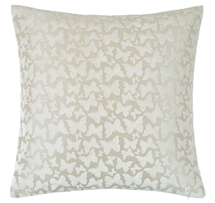 CUT VELVET BUTTERFLY IVORY VELV REV 50 X 50