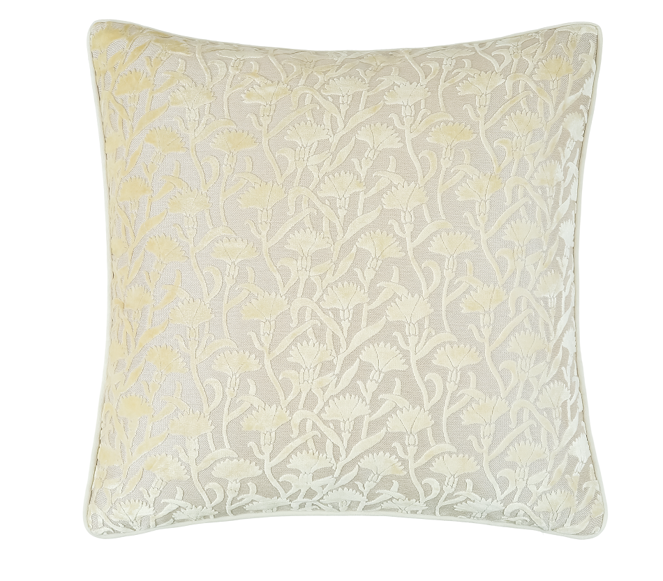 CUT VELVET FLORAL BUTTERCUP REV   50 X 50
