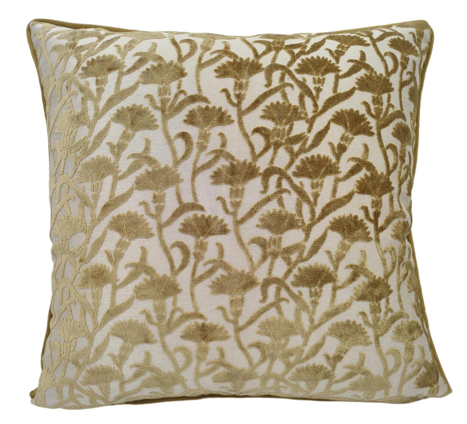 Malini Cut Velvet Floral Whiskey Rev Velvet Square Cushion 50x50