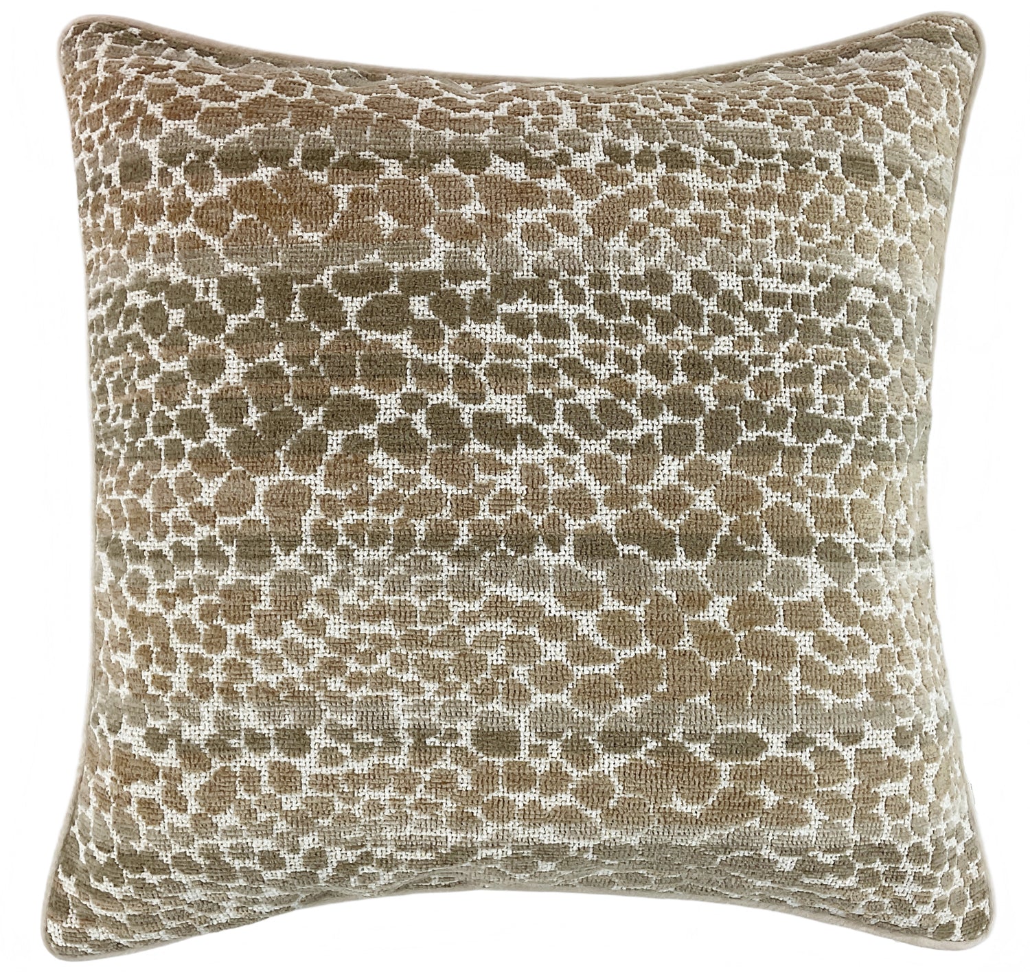 SPOTTY JAQUARD IN NATURALS PIPED 50 X 50