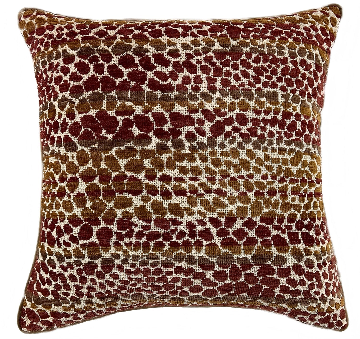 SPOTTY JAQUARD IN RUSSET PIPED 50 X 50