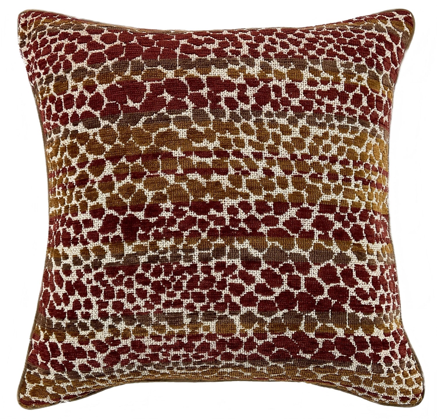 SPOTTY JAQUARD IN RUSSET PIPED 50 X 50
