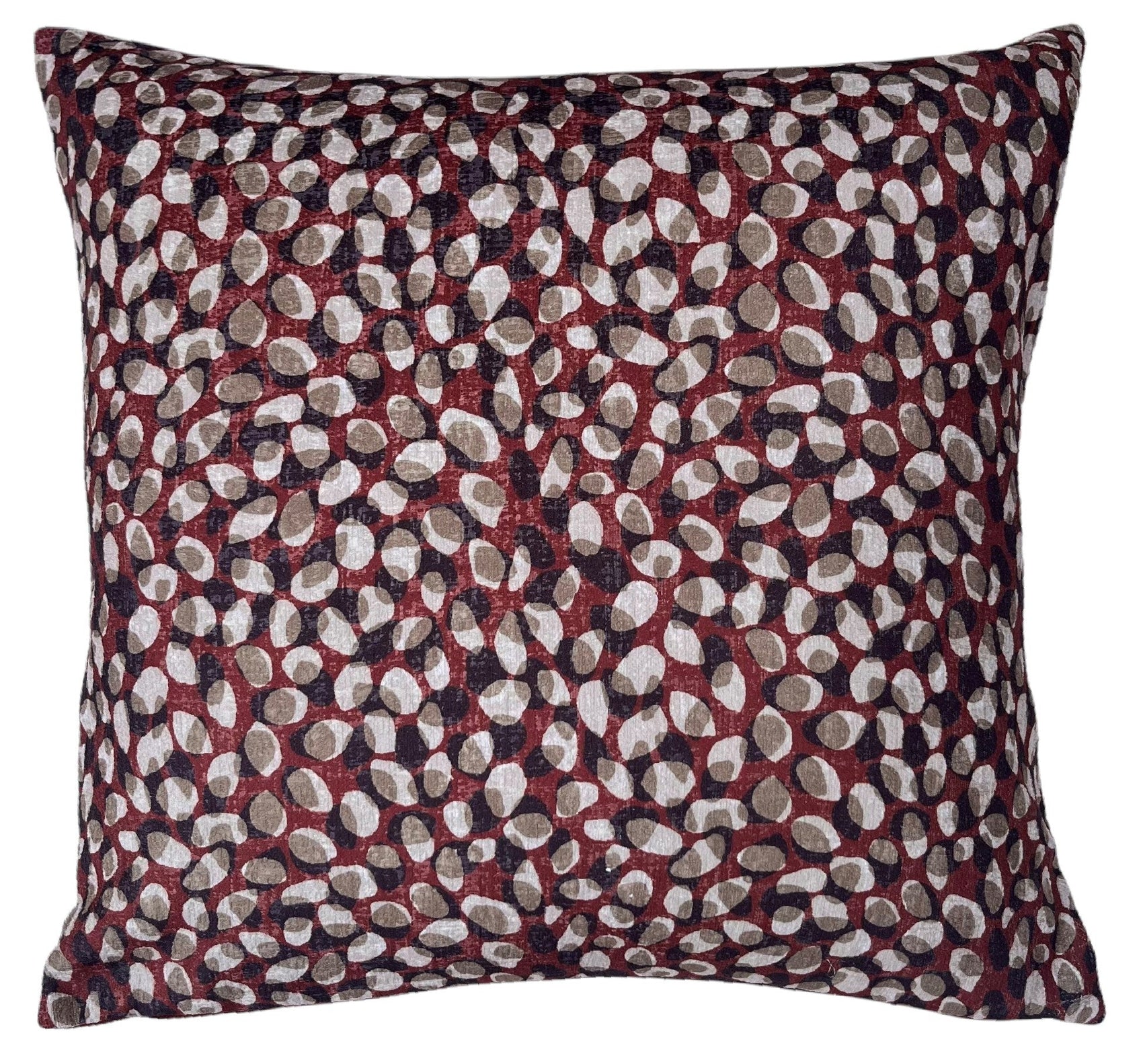 Malini Pebbbly Des Crm/Brn On Rustic Base Square Cushion 50x50