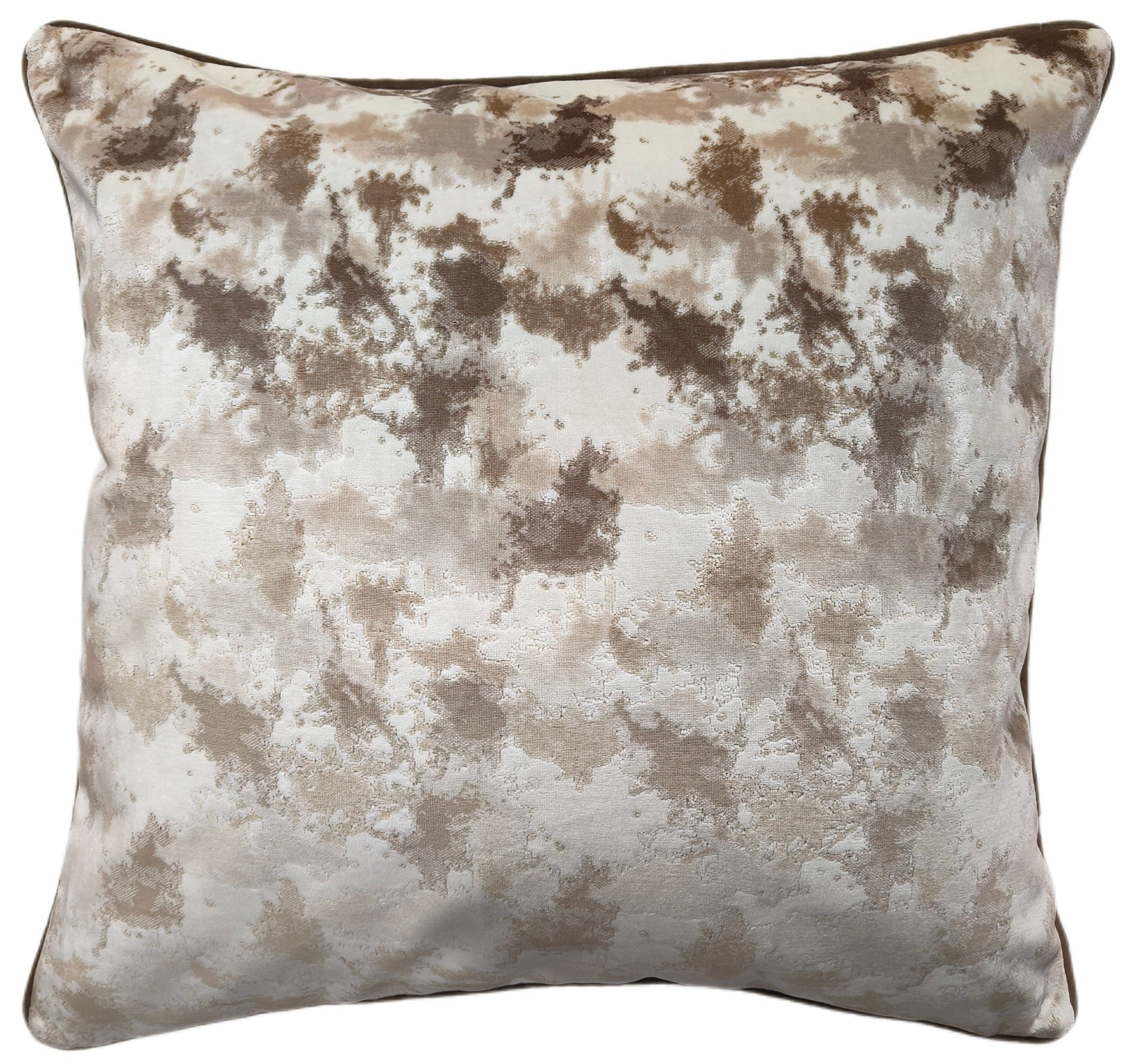 CUT VELVET ABSTRACT TAUPE 56 X 56
