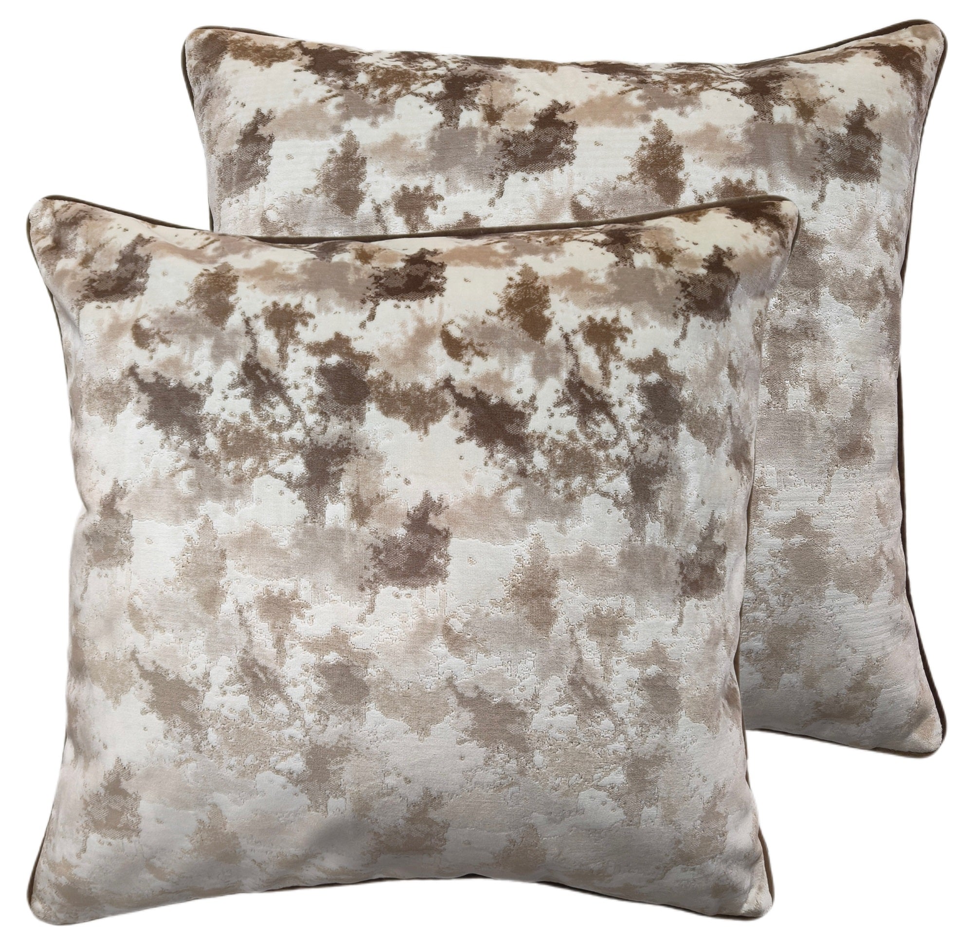 CUT VELVET ABSTRACT TAUPE 56 X 56