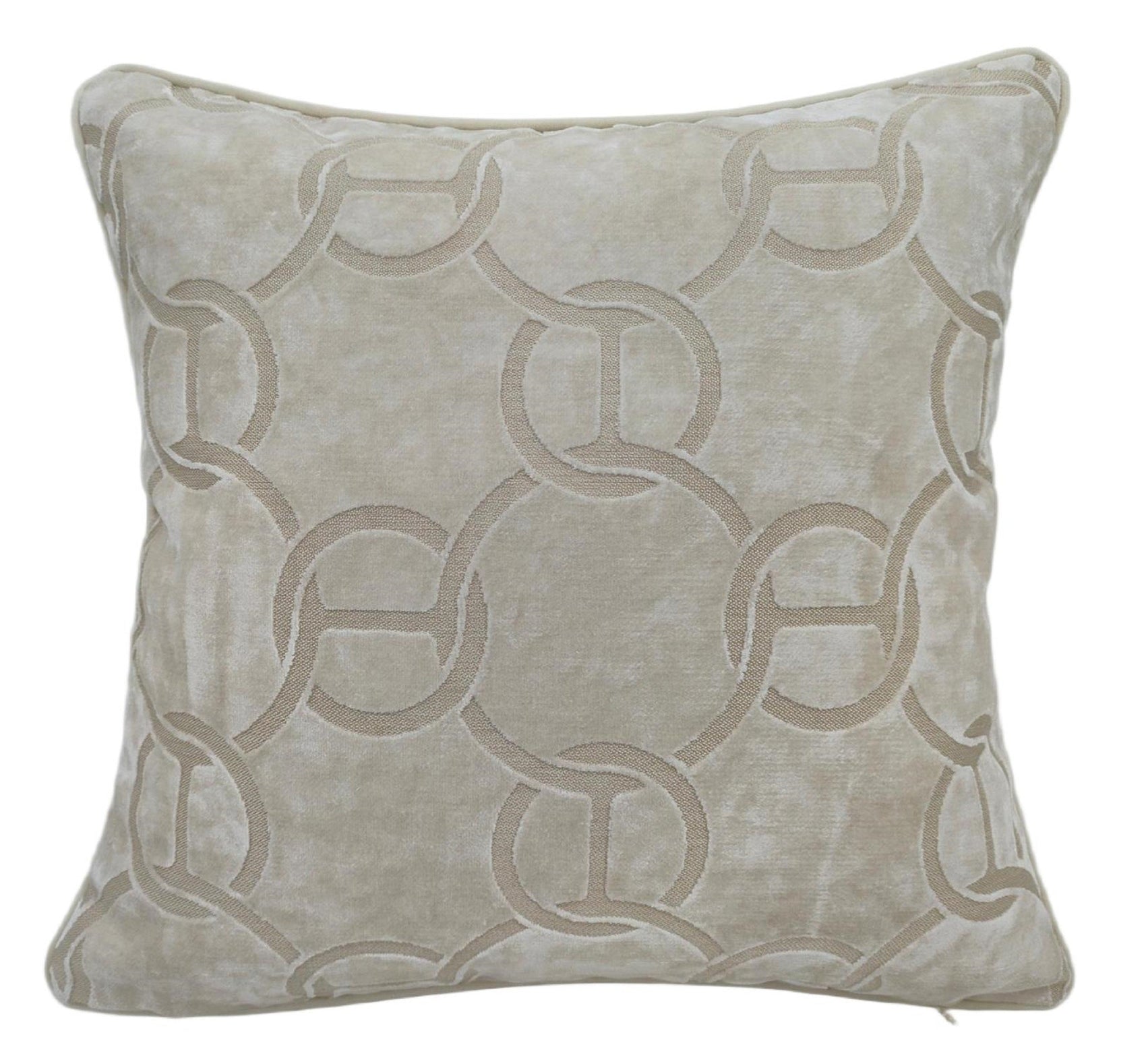 Malini Pm Chains Cut Velvet Ivory Square Cushion 56x56
