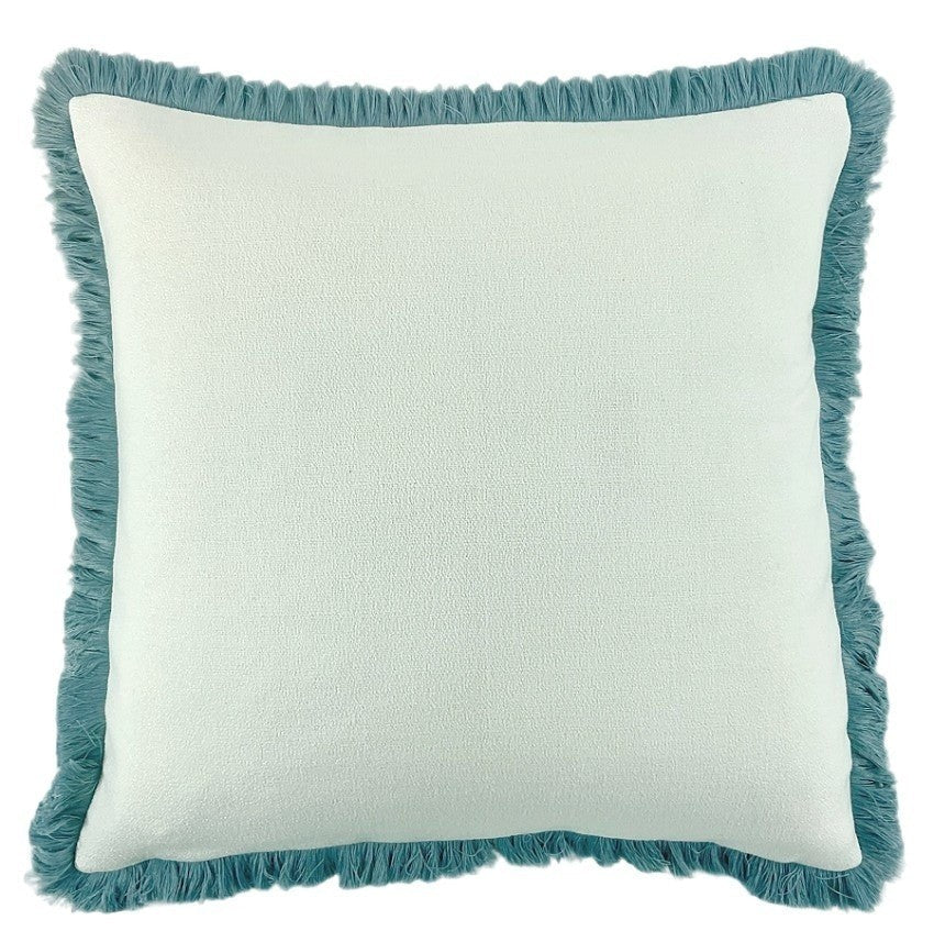 SLUB  WITH HEAVY BLUE FRINGE 56 X 56