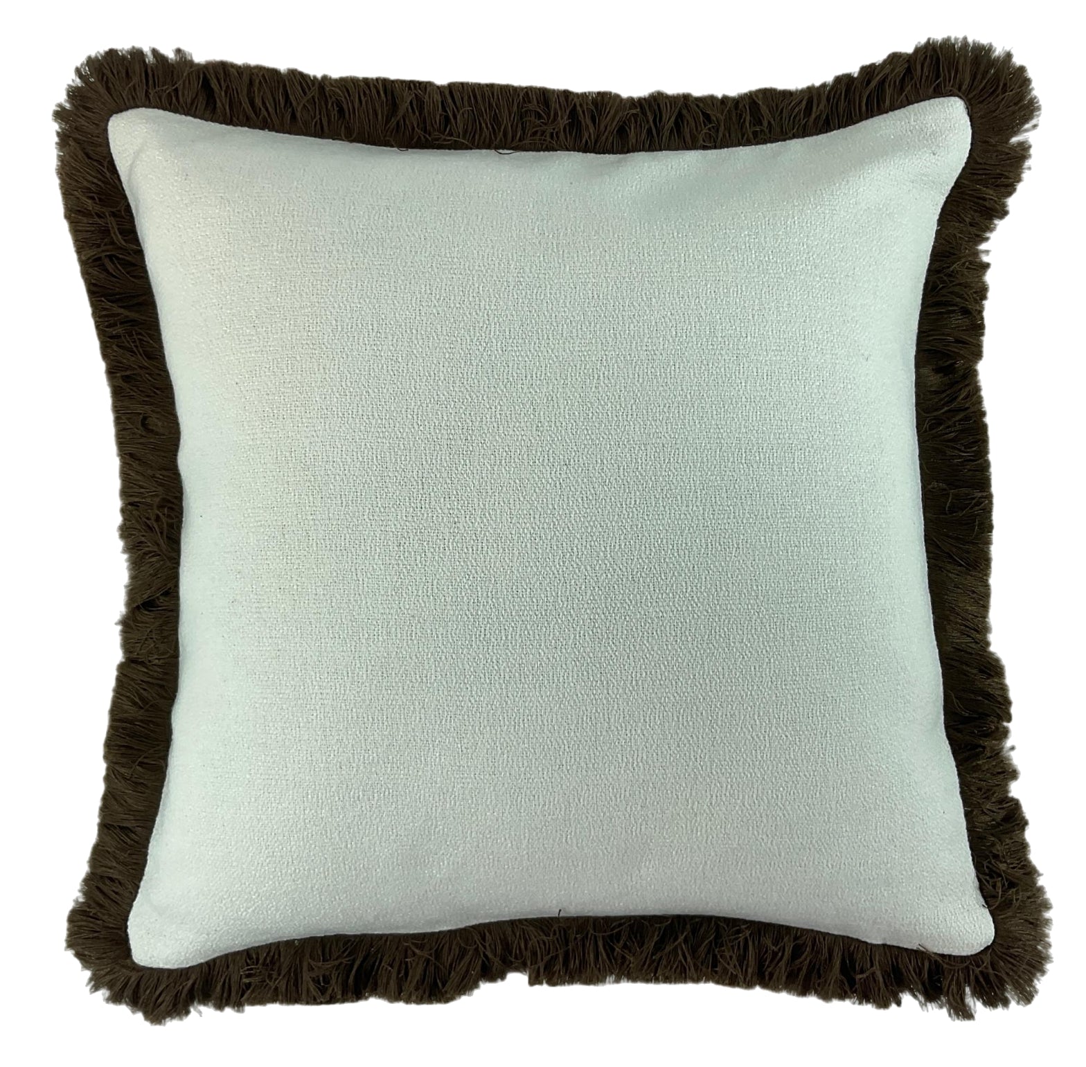 Malini Slub With Heavy Choc Fringe Square Cushion 56x56