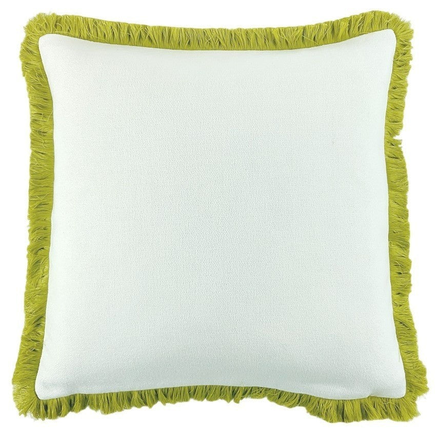 SLUB  WITH HEAVY GREEN FRINGE 56 X 56