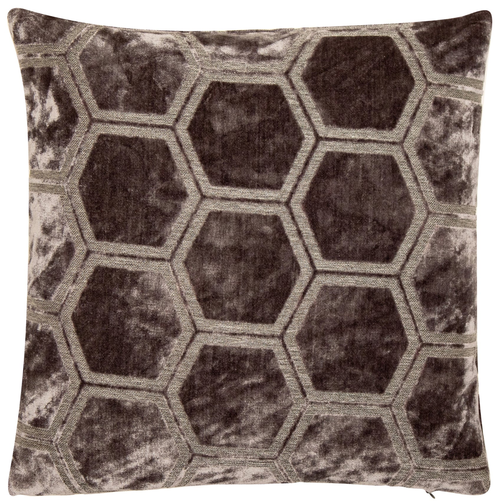 Malini Ivor Hexagon Velvet Slate Square Cushion 56x56