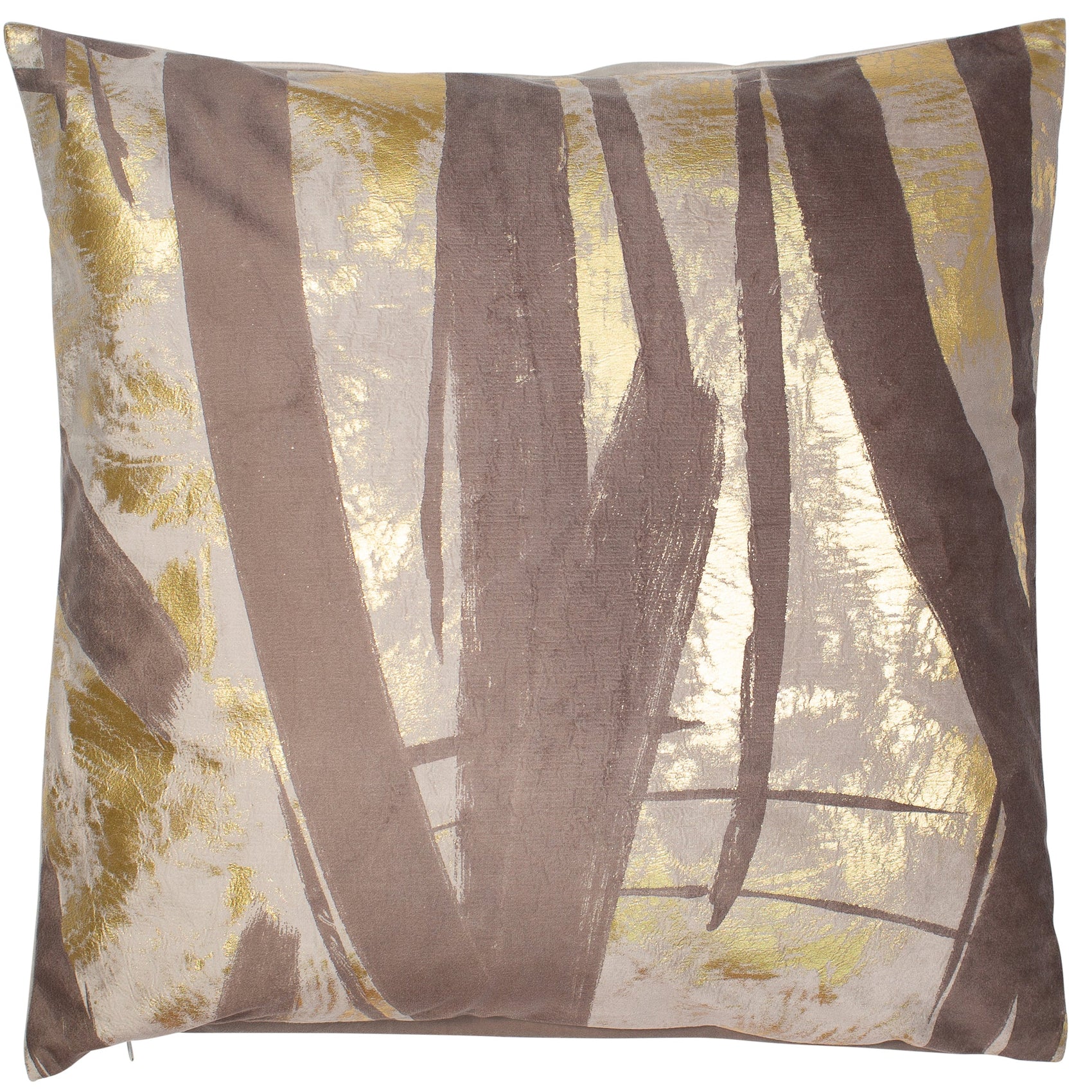 Malini Jaccin Abstract Taupe Gold Design Square Cushion 50x50
